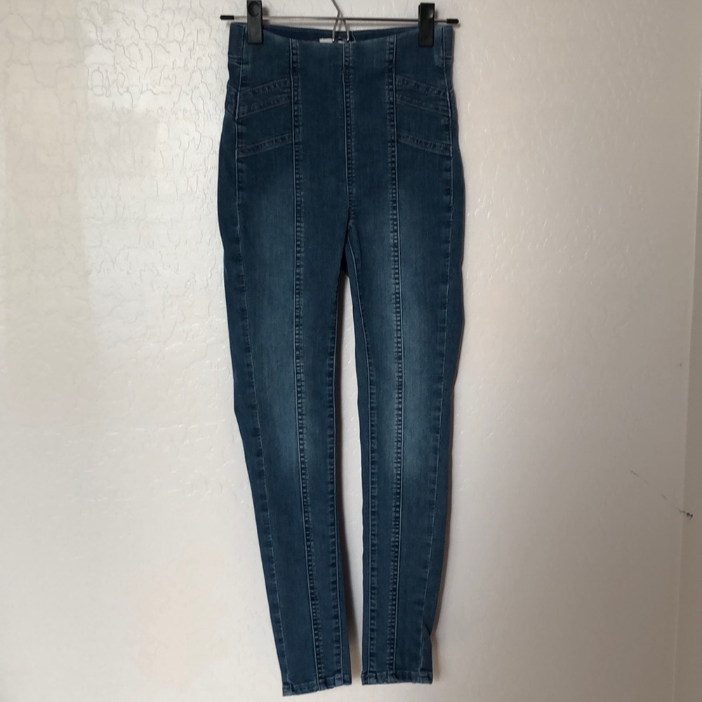 Free People High waisted denim skinny jeans sz 25